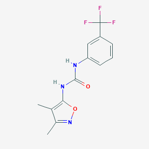 molecular formula C13H12F3N3O2 B500847 N-(3,4-dimethyl-5-isoxazolyl)-N'-[3-(trifluoromethyl)phenyl]urea 