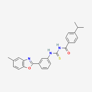 molecular formula C25H23N3O2S B5008539 N-{[3-(5-methyl-1,3-benzoxazol-2-yl)phenyl]carbamothioyl}-4-(propan-2-yl)benzamide 
