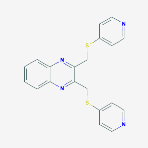 molecular formula C20H16N4S2 B500866 2,3-Bis[(4-pyridinylsulfanyl)methyl]quinoxaline 