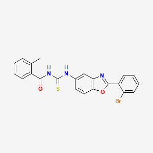 molecular formula C22H16BrN3O2S B5008693 N-{[2-(2-bromophenyl)-1,3-benzoxazol-5-yl]carbamothioyl}-2-methylbenzamide 