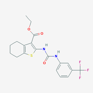 molecular formula C19H19F3N2O3S B500874 Ethyl 2-[[3-(trifluoromethyl)phenyl]carbamoylamino]-4,5,6,7-tetrahydrobenzothiophene-3-carboxylate 