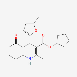 molecular formula C21H25NO4 B5008744 cyclopentyl 2-methyl-4-(5-methylfuran-2-yl)-5-oxo-4,6,7,8-tetrahydro-1H-quinoline-3-carboxylate 