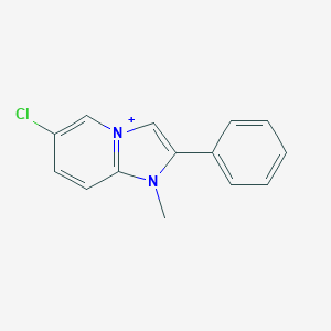 molecular formula C14H12ClN2+ B500880 6-chloro-1-methyl-2-phenyl-1H-imidazo[1,2-a]pyridin-4-ium 