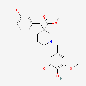 molecular formula C25H33NO6 B5008811 ethyl 1-(4-hydroxy-3,5-dimethoxybenzyl)-3-(3-methoxybenzyl)-3-piperidinecarboxylate 