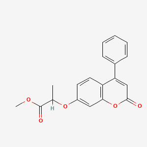 molecular formula C19H16O5 B5008912 methyl 2-[(2-oxo-4-phenyl-2H-chromen-7-yl)oxy]propanoate 