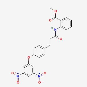 molecular formula C23H19N3O8 B5008943 methyl 2-({3-[4-(3,5-dinitrophenoxy)phenyl]propanoyl}amino)benzoate 