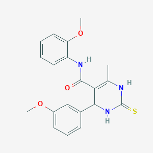 molecular formula C20H21N3O3S B5008990 N-(2-methoxyphenyl)-4-(3-methoxyphenyl)-6-methyl-2-thioxo-1,2,3,4-tetrahydropyrimidine-5-carboxamide CAS No. 5968-38-7