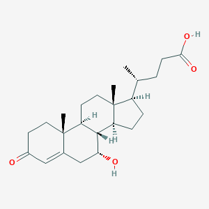 molecular formula C₂₄H₃₆O₄ B050090 7alpha-Hydroxy-3-oxochol-4-en-24-oic acid CAS No. 14772-95-3
