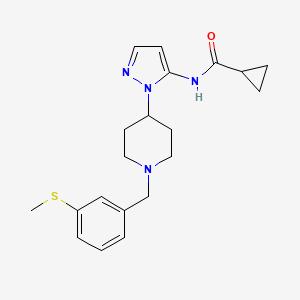 molecular formula C20H26N4OS B5009036 N-(1-{1-[3-(methylthio)benzyl]-4-piperidinyl}-1H-pyrazol-5-yl)cyclopropanecarboxamide 