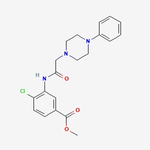 molecular formula C20H22ClN3O3 B5009131 methyl 4-chloro-3-{[(4-phenyl-1-piperazinyl)acetyl]amino}benzoate 