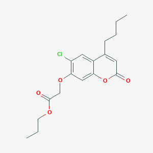 molecular formula C18H21ClO5 B5009136 PROPYL 2-[(4-BUTYL-6-CHLORO-2-OXO-2H-CHROMEN-7-YL)OXY]ACETATE 