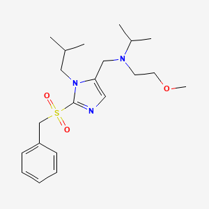 molecular formula C21H33N3O3S B5009151 N-{[2-(benzylsulfonyl)-1-isobutyl-1H-imidazol-5-yl]methyl}-N-(2-methoxyethyl)-2-propanamine 