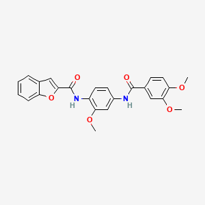 molecular formula C25H22N2O6 B5009175 N-{4-[(3,4-dimethoxybenzoyl)amino]-2-methoxyphenyl}-1-benzofuran-2-carboxamide 