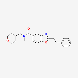 molecular formula C23H26N2O3 B5009263 N-methyl-2-(2-phenylethyl)-N-(tetrahydro-2H-pyran-4-ylmethyl)-1,3-benzoxazole-5-carboxamide 