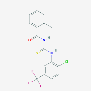 molecular formula C16H12ClF3N2OS B5009275 N-{[2-chloro-5-(trifluoromethyl)phenyl]carbamothioyl}-2-methylbenzamide 