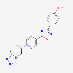 molecular formula C21H22N6O2 B5009289 N-[(3,5-dimethyl-1H-pyrazol-4-yl)methyl]-5-[3-(4-methoxyphenyl)-1,2,4-oxadiazol-5-yl]-N-methyl-2-pyridinamine 