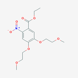 molecular formula C15H21NO8 B050093 Ethyl 4,5-bis(2-methoxyethoxy)-2-nitrobenzoate CAS No. 179688-26-7