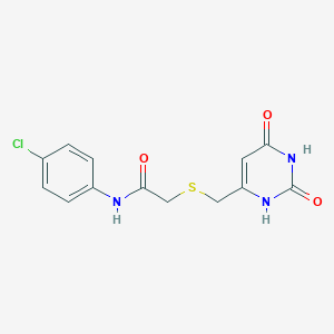 N-(4-chlorophenyl)-2-{[(2,6-dioxo-1,2,3,6-tetrahydro-4-pyrimidinyl)methyl]sulfanyl}acetamide