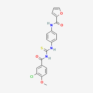 molecular formula C20H16ClN3O4S B5009482 N-[4-({[(3-chloro-4-methoxyphenyl)carbonyl]carbamothioyl}amino)phenyl]furan-2-carboxamide 