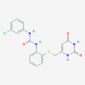 N-(3-chlorophenyl)-N'-(2-{[(2,6-dioxo-1,2,3,6-tetrahydro-4-pyrimidinyl)methyl]sulfanyl}phenyl)urea