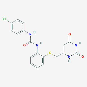 N-(4-chlorophenyl)-N'-(2-{[(2,6-dioxo-1,2,3,6-tetrahydro-4-pyrimidinyl)methyl]sulfanyl}phenyl)urea