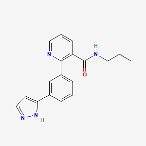 molecular formula C18H18N4O B5009511 N-propyl-2-[3-(1H-pyrazol-3-yl)phenyl]nicotinamide 