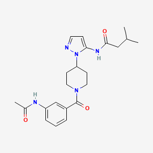 molecular formula C22H29N5O3 B5009523 N-(1-{1-[3-(acetylamino)benzoyl]-4-piperidinyl}-1H-pyrazol-5-yl)-3-methylbutanamide 