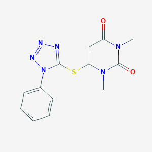 1,3-dimethyl-6-[(1-phenyl-1H-tetraazol-5-yl)sulfanyl]-2,4(1H,3H)-pyrimidinedione