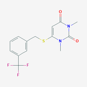 1,3-dimethyl-6-{[3-(trifluoromethyl)benzyl]sulfanyl}-2,4(1H,3H)-pyrimidinedione
