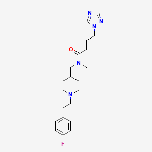 molecular formula C21H30FN5O B5009695 N-({1-[2-(4-fluorophenyl)ethyl]-4-piperidinyl}methyl)-N-methyl-4-(1H-1,2,4-triazol-1-yl)butanamide 