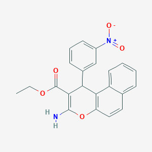 molecular formula C22H18N2O5 B5009723 ethyl 3-amino-1-(3-nitrophenyl)-1H-benzo[f]chromene-2-carboxylate 