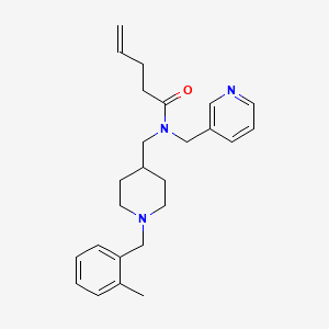 molecular formula C25H33N3O B5009732 N-{[1-(2-methylbenzyl)-4-piperidinyl]methyl}-N-(3-pyridinylmethyl)-4-pentenamide 