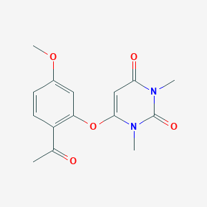 molecular formula C15H16N2O5 B500976 6-(2-acetyl-5-methoxyphenoxy)-1,3-dimethyl-2,4(1H,3H)-pyrimidinedione 
