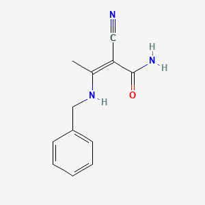 molecular formula C12H13N3O B5009781 alpha-Cyano-beta-benzylamino-crotonamide 