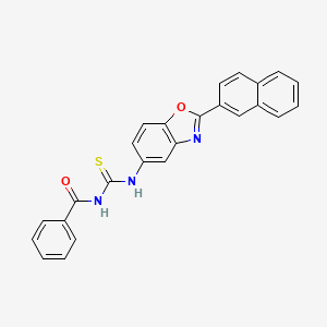 molecular formula C25H17N3O2S B5009838 N-{[2-(naphthalen-2-yl)-1,3-benzoxazol-5-yl]carbamothioyl}benzamide 