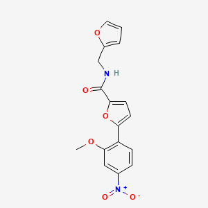 molecular formula C17H14N2O6 B5009898 N-(furan-2-ylmethyl)-5-(2-methoxy-4-nitrophenyl)furan-2-carboxamide 