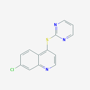 molecular formula C13H8ClN3S B500998 7-Chloro-4-(2-pyrimidinylsulfanyl)quinoline 