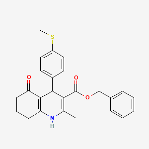molecular formula C25H25NO3S B5010019 Benzyl 2-methyl-4-[4-(methylsulfanyl)phenyl]-5-oxo-1,4,5,6,7,8-hexahydroquinoline-3-carboxylate 