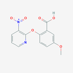 molecular formula C13H10N2O6 B501003 2-({3-Nitro-2-pyridinyl}oxy)-5-methoxybenzoic acid 