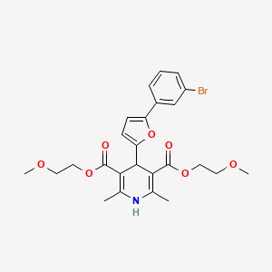 molecular formula C25H28BrNO7 B5010042 Bis(2-methoxyethyl) 4-[5-(3-bromophenyl)furan-2-yl]-2,6-dimethyl-1,4-dihydropyridine-3,5-dicarboxylate 