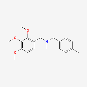 molecular formula C19H25NO3 B5010049 N-methyl-1-(4-methylphenyl)-N-(2,3,4-trimethoxybenzyl)methanamine trifluoroacetate 