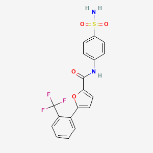 molecular formula C18H13F3N2O4S B5010079 N-[4-(aminosulfonyl)phenyl]-5-[2-(trifluoromethyl)phenyl]-2-furamide 