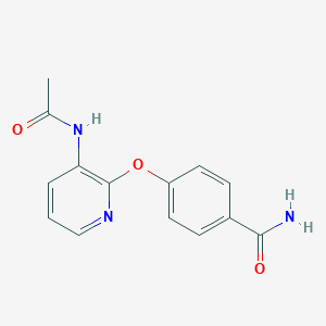 molecular formula C14H13N3O3 B501008 4-{[3-(Acetylamino)pyridin-2-yl]oxy}benzamide 
