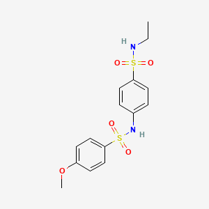 molecular formula C15H18N2O5S2 B5010116 N-[4-(ETHYLSULFAMOYL)PHENYL]-4-METHOXYBENZENE-1-SULFONAMIDE 