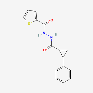 molecular formula C15H14N2O2S B5010230 N'-(2-phenylcyclopropanecarbonyl)thiophene-2-carbohydrazide 