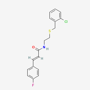 molecular formula C18H17ClFNOS B5010300 N-{2-[(2-chlorobenzyl)thio]ethyl}-3-(4-fluorophenyl)acrylamide 
