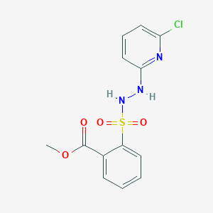 molecular formula C13H12ClN3O4S B501032 Methyl 2-{[2-(6-chloro-2-pyridinyl)hydrazino]sulfonyl}benzoate 