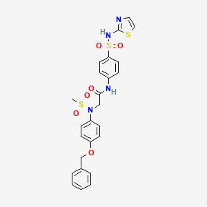 molecular formula C25H24N4O6S3 B5010330 N~2~-[4-(benzyloxy)phenyl]-N~2~-(methylsulfonyl)-N~1~-{4-[(1,3-thiazol-2-ylamino)sulfonyl]phenyl}glycinamide 