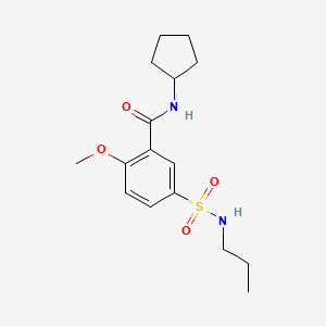molecular formula C16H24N2O4S B5010378 N-cyclopentyl-2-methoxy-5-(propylsulfamoyl)benzamide 