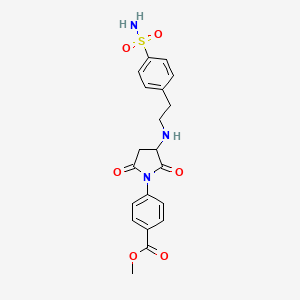 molecular formula C20H21N3O6S B5010403 Methyl 4-(2,5-dioxo-3-{[2-(4-sulfamoylphenyl)ethyl]amino}pyrrolidin-1-yl)benzoate 